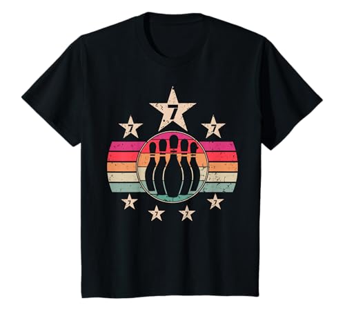 Bowling 7 Jahre alt Bowling Geburtstag 7 Junge Mädchen 7. Geburtstag Bowling T-Shirt von Funny 7 Happy Birthday Party Bowling Design