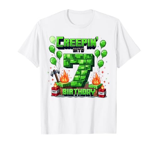 It's My 7th Birthday Boy Gamer Creepin' Into 7 Gamer Pixel T-Shirt It's My 7th Birthday Boy Gamer Creepin' Into 7 Gamer Pixel T-Shirt von Funny 7th Birthday Boy 7years Old Gifts