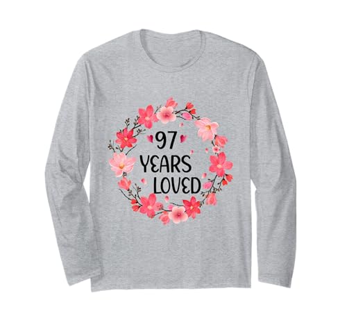 Floral 97 Years Loved Women 97 Years Old cool 97th Birthday Langarmshirt von Funny 97 Years Old Gifts for Mom Grandma