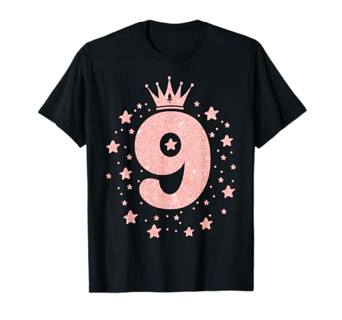 9 rosa Krone 9 Jahre alt Happy 9th Birthday Kinder Mädchen T-Shirt 9 rosa Krone 9 Jahre alt Happy 9th Birthday Kinder Mädchen T-Shirt von Funny 9th Birthday Gift 9 Years Old Birthday Kid