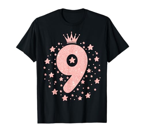 9 rosa Krone 9 Jahre alt Happy 9th Birthday Mädchen Kinder T-Shirt 9 rosa Krone 9 Jahre alt Happy 9th Birthday Mädchen Kinder T-Shirt von Funny 9th Birthday Gift 9 Years Old Birthday Kid