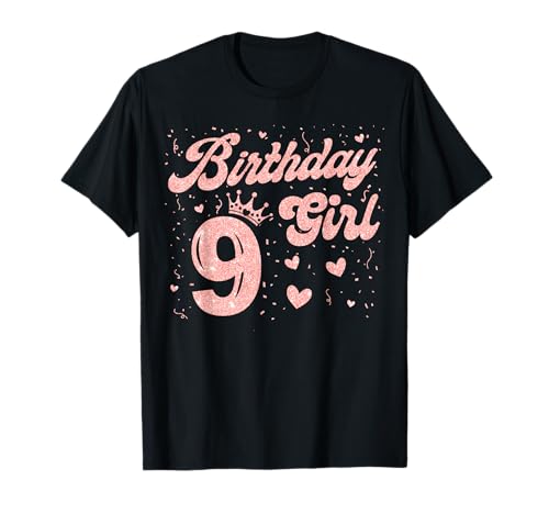 9 Geburtstag Mädchen Rosa Krone Happy 9 Years Old Girl Women T-Shirt 9 Geburtstag Mädchen Rosa Krone Happy 9 Years Old Girl Women T-Shirt von Funny 9th Birthday Girl 9 Years Old Birthday Kid