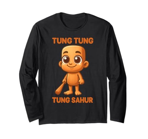 Tung Tung Tung Sahur Italian Brainrot Meme für Kinder Herren Damen Langarmshirt Tung Tung Tung Sahur Italian Brainrot Meme für Kinder Herren Damen Langarmshirt von Funny AI Generated Animals Meme Italian Brainrot