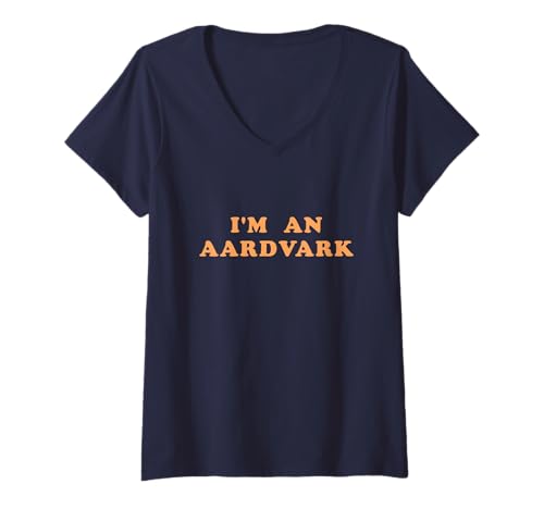 Damen Ich Bin EIN Aardvark T-Shirt mit V-Ausschnitt von Funny Aardvarks