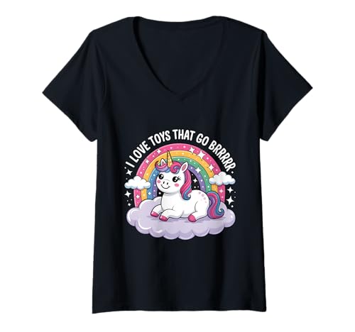 Damen I Love Toys That Go Brrr Funny Inappropriate Peinlich T-Shirt mit V-Ausschnitt Damen I Love Toys That Go Brrr Funny Inappropriate Peinlich T-Shirt mit V-Ausschnitt von Funny Adult Humor Inappropriate Designs