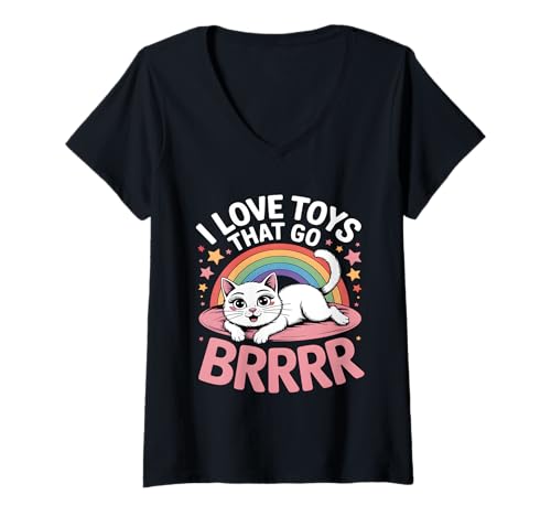 Damen I Love Toys That Go Brrr Funny Inappropriate Peinlich T-Shirt mit V-Ausschnitt Damen I Love Toys That Go Brrr Funny Inappropriate Peinlich T-Shirt mit V-Ausschnitt von Funny Adult Humor Inappropriate Designs