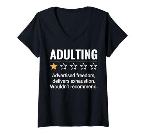 Damen Lustiger Erwachsenen-EIN-Stern-Bewertung sarkastischer Spruch Humor Witz T-Shirt mit V-Ausschnitt Damen Lustiger Erwachsenen-EIN-Stern-Bewertung sarkastischer Spruch Humor Witz T-Shirt mit V-Ausschnitt von Funny Adulting and Sarcastic Saying Designs