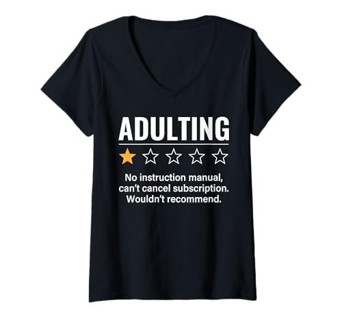 Damen Lustiger Erwachsenen-EIN-Stern-Bewertung sarkastischer Spruch Witz Humor T-Shirt mit V-Ausschnitt Damen Lustiger Erwachsenen-EIN-Stern-Bewertung sarkastischer Spruch Witz Humor T-Shirt mit V-Ausschnitt von Funny Adulting and Sarcastic Saying Designs