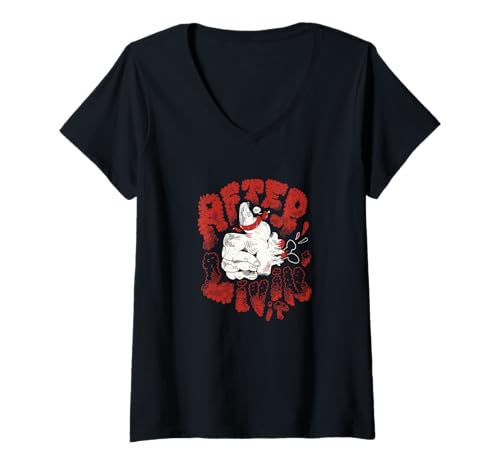 Damen Afterlife Cloud Horror - Lustiges Halloween-Kostüm T-Shirt mit V-Ausschnitt Damen Afterlife Cloud Horror - Lustiges Halloween-Kostüm T-Shirt mit V-Ausschnitt von Funny Afterlife Vibes Apparel