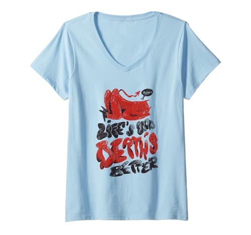 Damen Life's Bad - Death's Better - Lustiger Halloween-Teufel T-Shirt mit V-Ausschnitt Damen Life's Bad - Death's Better - Lustiger Halloween-Teufel T-Shirt mit V-Ausschnitt von Funny Afterlife Vibes Apparel