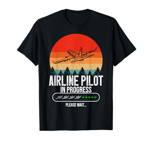 Retro Fluggesellschaft Pilot In Progress Future Airline Pilot Kids T-Shirt Retro Fluggesellschaft Pilot In Progress Future Airline Pilot Kids T-Shirt von Funny Airplane Aircraft Pilot