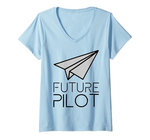 Damen Future Pilot Flugzeug Flugzeug Jungen Lustig T-Shirt mit V-Ausschnitt Damen Future Pilot Flugzeug Flugzeug Jungen Lustig T-Shirt mit V-Ausschnitt von Funny Airplane Future Pilot