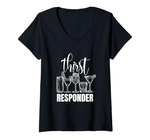 Damen Lustige Alkohol trinken Cocktails, Sanitäter, Ersthelfer T-Shirt mit V-Ausschnitt von Funny Alcohol Drinker Gifts & Apparel