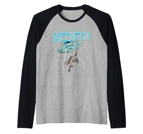 Meine Katze berichtet einem Mutterschiff UFO Alien Männer Frauen Raglan Meine Katze berichtet einem Mutterschiff UFO Alien Männer Frauen Raglan von Funny Alien Abduction Kitty Cat Lover Apparel