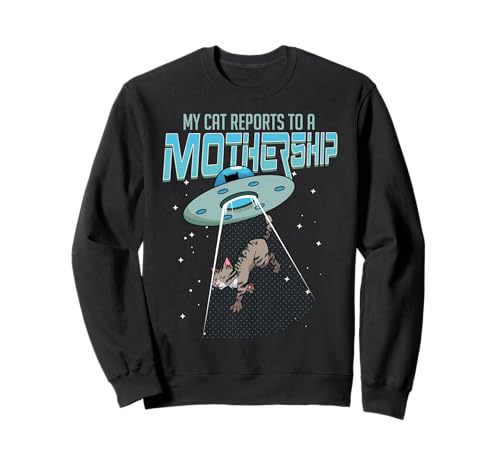 Meine Katze berichtet einem Mutterschiff UFO Alien Männer Frauen Sweatshirt Meine Katze berichtet einem Mutterschiff UFO Alien Männer Frauen Sweatshirt von Funny Alien Abduction Kitty Cat Lover Apparel