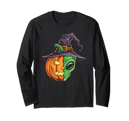 Alien Pumpkin Jack O Laterne Halloween Kinder Herren Damen Langarmshirt Alien Pumpkin Jack O Laterne Halloween Kinder Herren Damen Langarmshirt von Funny Alien Lovers Halloween Pumpkin Outfits