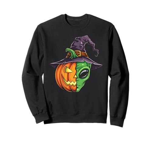 Alien Pumpkin Jack O Laterne Halloween Kinder Herren Damen Sweatshirt von Funny Alien Lovers Halloween Pumpkin Outfits