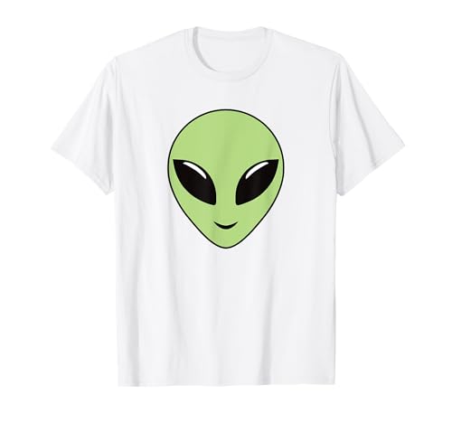 Grüner Alienkopf, niedlich, lustig, glückliches Gesicht, Alien, Herren, Damen, Kinder T-Shirt von Funny Alien Smile Face Peace Sign Tees