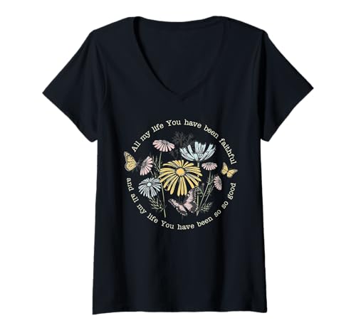 Damen Mein ganzes Leben lang warst du treu und Mein ganzes Leben lang T-Shirt mit V-Ausschnitt Damen Mein ganzes Leben lang warst du treu und Mein ganzes Leben lang T-Shirt mit V-Ausschnitt von Funny All My Life You Have Been Faithful Tee Shirt