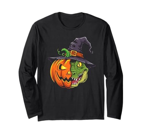 Alligator Kürbis Jack O Laterne Halloween Kinder Herren Damen Langarmshirt von Funny Alligator Lovers Halloween Pumpkin Outfits