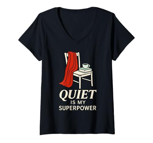 Damen Introvert Alone is Enough Social Battery Low Antisoziales Geschenk T-Shirt mit V-Ausschnitt Damen Introvert Alone is Enough Social Battery Low Antisoziales Geschenk T-Shirt mit V-Ausschnitt von Funny Alone Time Self Care Minimalist Soft