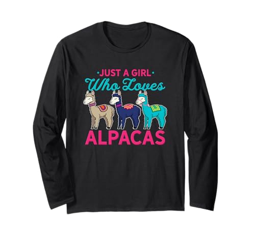 Nur ein Mädchen, das Alpakas liebt Langarmshirt von Funny Alpaca Quotes For Llama Lovers