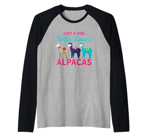 Nur ein Mädchen, das Alpakas liebt Raglan von Funny Alpaca Quotes For Llama Lovers