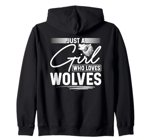 Nur ein Mädchen, das Wölfe liebt, Wolf, Heulen, Wildtiere Kapuzenjacke von Funny Alpha Wild Wolf
