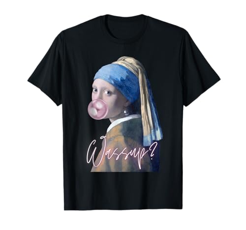 Das Mädchen mit dem Perlenohrgehänge Vermeer Altered Art T-Shirt Das Mädchen mit dem Perlenohrgehänge Vermeer Altered Art T-Shirt von Funny Altered Art