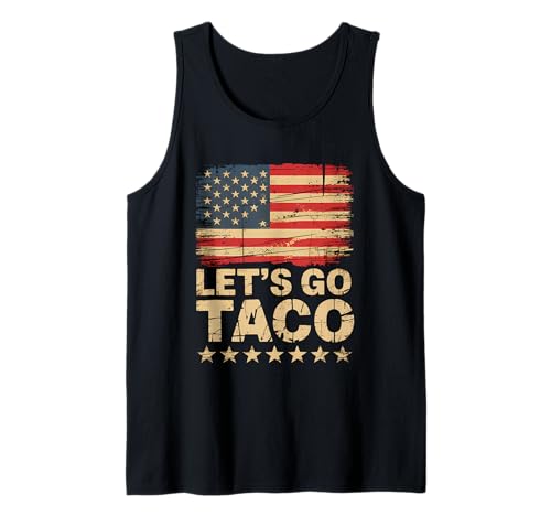 Let's Go Taco US Flag For Men and Women Tank Top von Funny American Flag Lets go Taco Tee´s