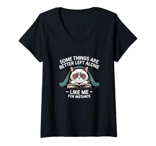 Damen Manche Dinge lässt Man Besser in Ruhe, wie ich zum Beispiel T-Shirt mit V-Ausschnitt Damen Manche Dinge lässt Man Besser in Ruhe, wie ich zum Beispiel T-Shirt mit V-Ausschnitt von Funny And Sarcastic Apparel