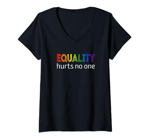 Damen Equality hurts no one T-Shirt mit V-Ausschnitt von Funny And Sarcastic Lgbtq Sayings