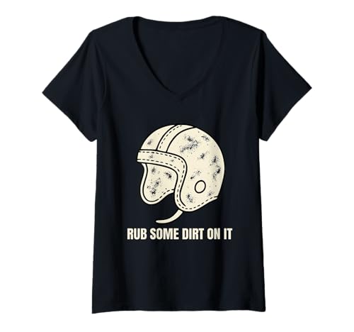 Damen Lustiger Retro-Fußball Tough Love Spruch Rub Some Dirt On It T-Shirt mit V-Ausschnitt Damen Lustiger Retro-Fußball Tough Love Spruch Rub Some Dirt On It T-Shirt mit V-Ausschnitt von Funny And Sarcastic Sports Apparel