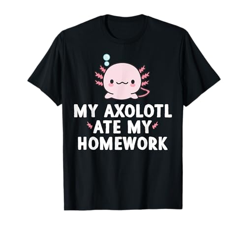 My Axolotl Ate My Homework Cute Kawaii Kinder Geschenk Jungen Mädchen T-Shirt von Funny Animal Apparel