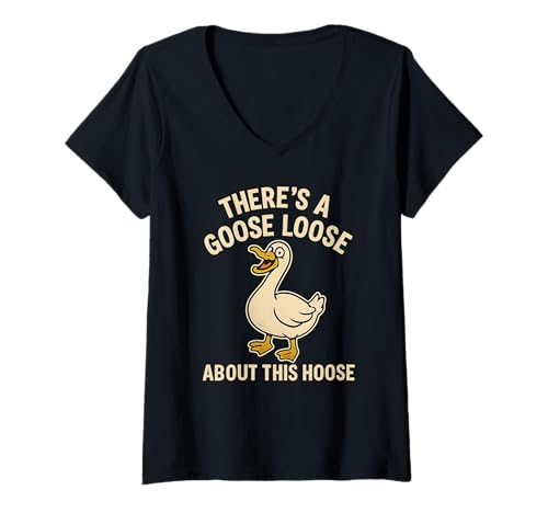 Damen Lustiges Gänsefutter, Entenfarm T-Shirt mit V-Ausschnitt Damen Lustiges Gänsefutter, Entenfarm T-Shirt mit V-Ausschnitt von Funny Animal Jokes For Kids