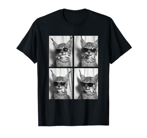 Baby Bobcat mit Sonnenbrille Katze Tier Kätzchen Photo Booth T-Shirt Baby Bobcat mit Sonnenbrille Katze Tier Kätzchen Photo Booth T-Shirt von Funny Animal Photography Clothing Co.