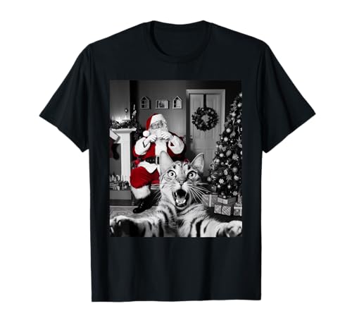 Funny Animal Selfie with Santa Christmas Shop - Lustiges Weihnachten Katze Selfie mit Weihnachtsmann Katzen T-Shirt für Katzenliebhaber, Unisex-Erwachsene & Unisex-Kinder, Schwarz, S Funny Animal Selfie with Santa Christmas Shop - Lustiges Weihnachten Katze Selfie mit Weihnachtsmann Katzen T-Shirt für Katzenliebhaber, Unisex-Erwachsene & Unisex-Kinder, Schwarz, S von Funny Animal Selfie with Santa Christmas Shop