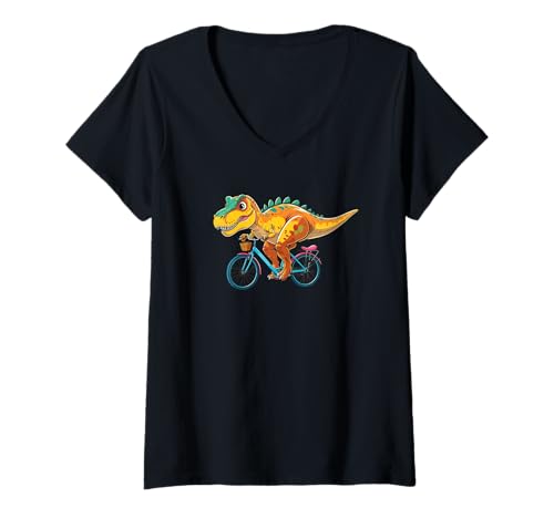 Damen Dummer Dinosaurier, lustiges Wildleben T-Shirt mit V-Ausschnitt Damen Dummer Dinosaurier, lustiges Wildleben T-Shirt mit V-Ausschnitt von Funny Animals, Biker Humour
