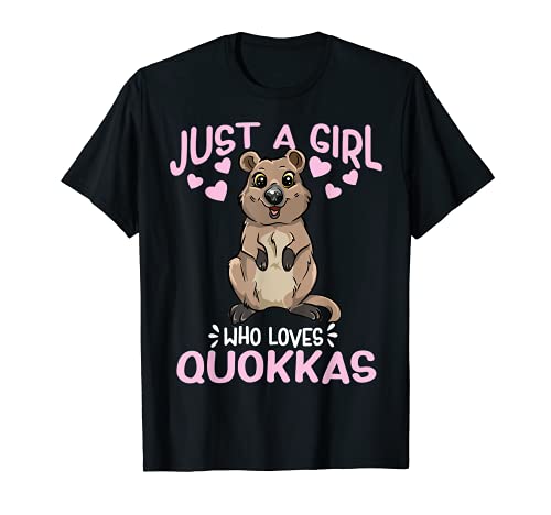 Lustiges australisches Tier mit Aufschrift "Just A Girl Who Loves Quokkas" T-Shirt von Funny Animals Gifts & Designs