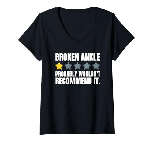 Damen Verletzte Knöchelfraktur und lustiger gebrochener Knöchel T-Shirt mit V-Ausschnitt Damen Verletzte Knöchelfraktur und lustiger gebrochener Knöchel T-Shirt mit V-Ausschnitt von Funny Ankle Injury and Fractured Ankles Apparel