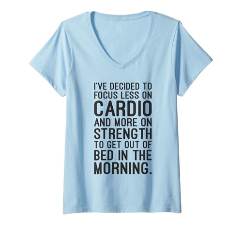 Damen Cardio vs Strength To Get Out Of Bed - Lustiges Fitnessstudio für Erwachsene T-Shirt mit V-Ausschnitt Damen Cardio vs Strength To Get Out Of Bed - Lustiges Fitnessstudio für Erwachsene T-Shirt mit V-Ausschnitt von Funny Anti-Social Introvert Humor and Sarcasm