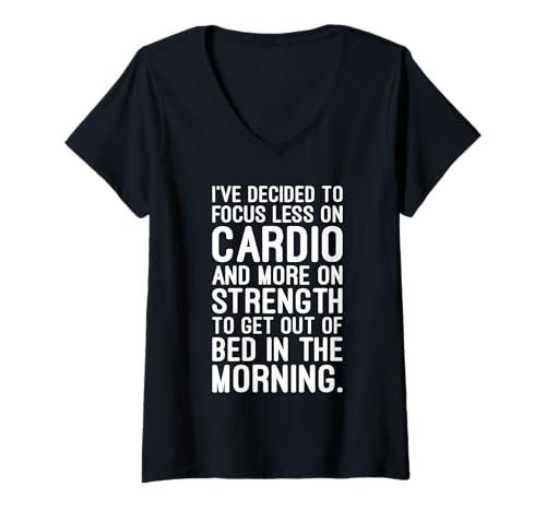 Damen Cardio vs Strength To Get Out Of Bed - Lustiges Fitnessstudio für Erwachsene T-Shirt mit V-Ausschnitt Damen Cardio vs Strength To Get Out Of Bed - Lustiges Fitnessstudio für Erwachsene T-Shirt mit V-Ausschnitt von Funny Anti-Social Introvert Humor and Sarcasm