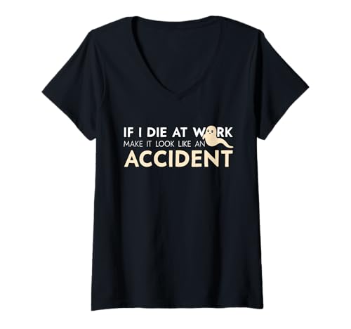Damen Genz Z Lustiger dunkler Humor T-Shirt mit V-Ausschnitt von Funny Anti Work Anti Hustle