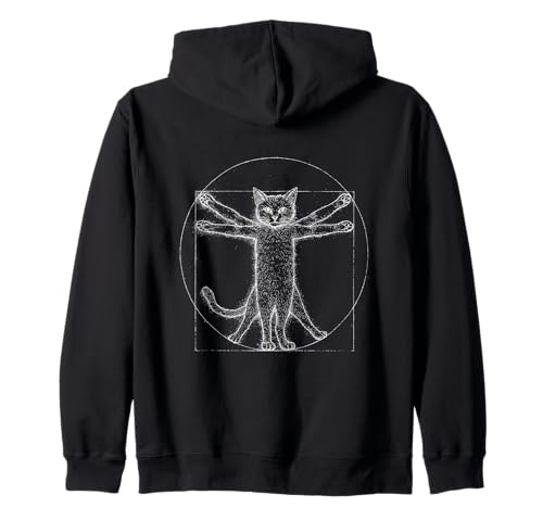 Lustige Katze Vitruvian Man Kapuzenjacke Lustige Katze Vitruvian Man Kapuzenjacke von Funny Apparel