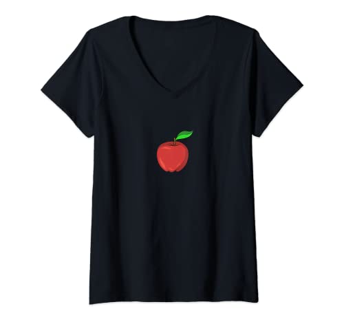 Damen Apfelfrucht T-Shirt mit V-Ausschnitt Damen Apfelfrucht T-Shirt mit V-Ausschnitt von Funny Apple Fruit Merch