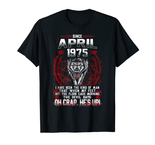 Herren April 1975 Shirt Lustiges 46. Geburtstag Geschenk Wurde Geboren April 1975 T-Shirt von Funny April 1975 birthday gifts