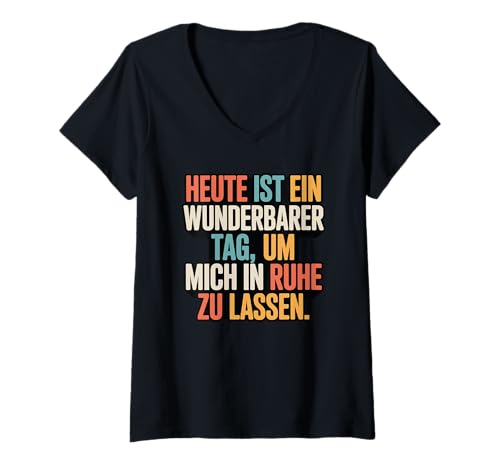 Damen Lustiges Lass Mich In Ruhe Nerv Nicht Vintage T-Shirt mit V-Ausschnitt Damen Lustiges Lass Mich In Ruhe Nerv Nicht Vintage T-Shirt mit V-Ausschnitt von Funny Arbeitskollegen und Mitarbeiter Artikel