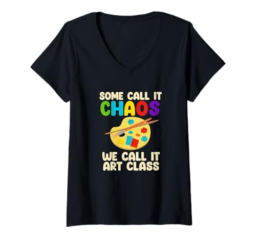 Damen Kunstunterricht für Schüler, Humor, Geschenke, Malen, Zeichnen, Unterricht, Witz T-Shirt mit V-Ausschnitt Damen Kunstunterricht für Schüler, Humor, Geschenke, Malen, Zeichnen, Unterricht, Witz T-Shirt mit V-Ausschnitt von Funny Art Teacher Quote Design