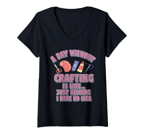 Damen Lustige Kunst- und Handwerksliebhaber, Muttertag, Bastler und Kunst T-Shirt mit V-Ausschnitt Damen Lustige Kunst- und Handwerksliebhaber, Muttertag, Bastler und Kunst T-Shirt mit V-Ausschnitt von Funny Art and Crafting Lovers Mothers day Crafters