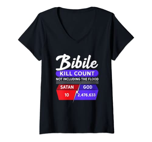 Damen Bibelkill-Zahl – nicht im Lieferumfang enthalten T-Shirt mit V-Ausschnitt Damen Bibelkill-Zahl – nicht im Lieferumfang enthalten T-Shirt mit V-Ausschnitt von Funny Atheist Gifts